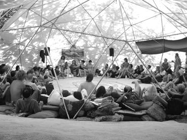 Orientation Crowd. The entire camp gathers in the dome for orientation.