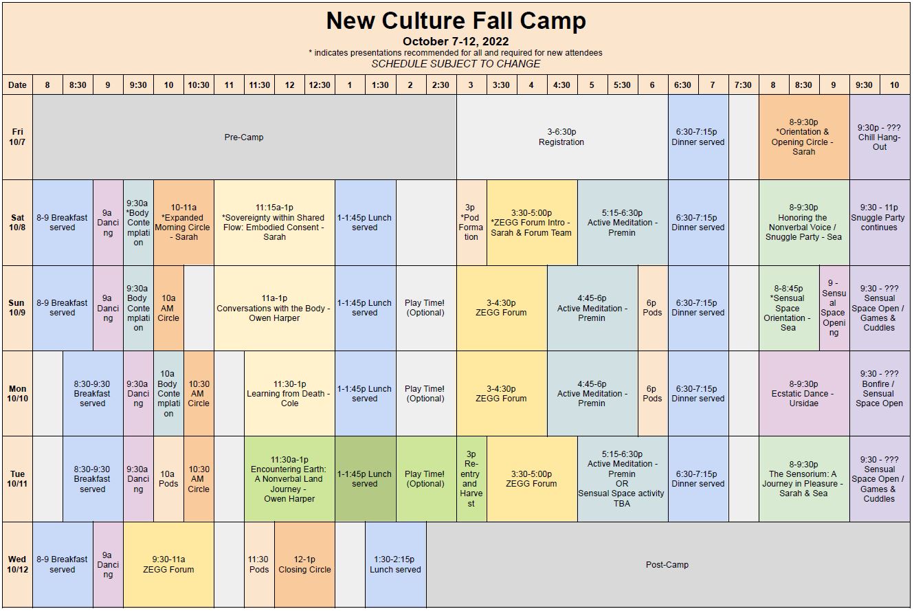 Fall Camp schedule